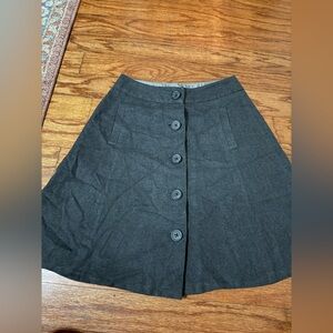Banana Republic Charcoal Button Skater Skirt